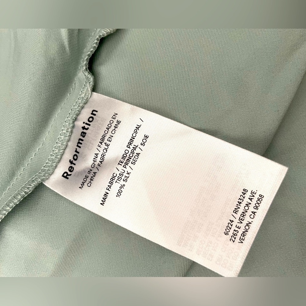 Reformation Anaiis Silk Dress in aquamarine NWOT - Picture 5 of 5